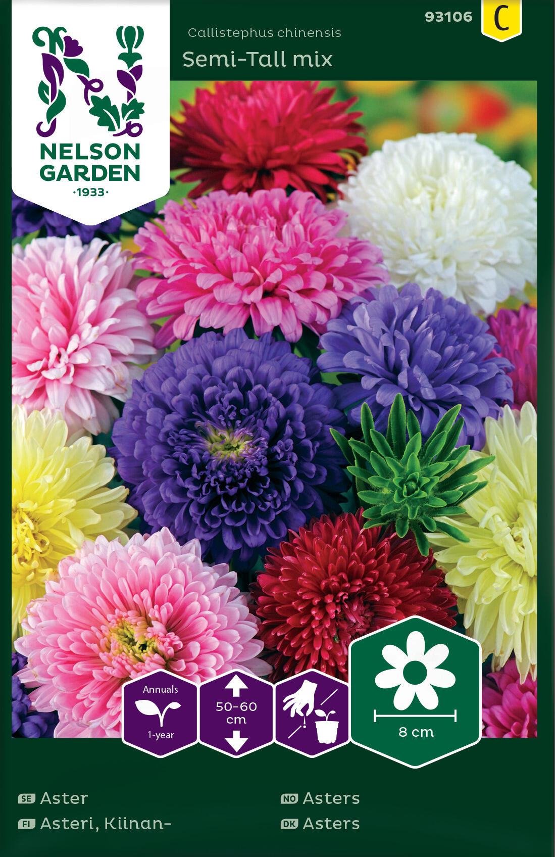 Aster, Dubbel, Semi-Tall mix